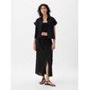 875088-00 Lněná midi sukně utility Černá