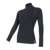 SENSOR MERINO DF women's long sleeve zipper shirt black