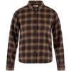 Övik Boxy Flannel Shirt W Black-Wood Brown