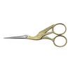 Stork scissors, gold-plated
