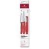 Swiss Classic, paring knife set with I-peeler, 3pcs, red, box