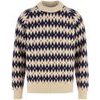 Övik Jacquard Knit M Light Beige-Dark Navy