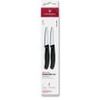 Swiss Classic, paring knife set, 2pcs, 8cm, straight/wavy, pointed tip, black, box