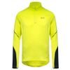 M Mid Long Sleeve Zip Shirt neon yellow/black