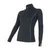 SENSOR MERINO ACTIVE women's long sleeve T-shirt stand-up zipper black