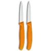 Swiss Classic, paring knife, 2pcs,8cm,wavy,pointed,orange,blister