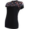 SENSOR MERINO IMPRESS women's shirt neck sleeve black/floral