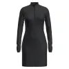 W Mer 260 Granary LS Half Zip Tee Dress, BLACK