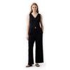 874424-03 Kalhoty z lněné směsi Wide-Leg Černá
