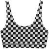 VANS WM FLYING V PRINT BRA, BLACK-WHITE CHECKERBOARD