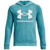 UA RIVAL FLEECE HOODIE KID, Blue/green