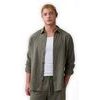 887952-07 Košile z lněné směsi Standard Fit Zelená