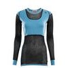 WoolNet Crew Neck shirt, Woman, Azure Blue / Jet Black