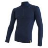 SENSOR MERINO DF pánské triko dl. rukáv zip deep blue