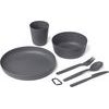 Camp Dinnerware Set w/ Mesh Sack - [6 Piece Grey Charcoal