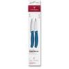 Swiss Classic, paring knife set, 2pcs, 8cm, straight/wavy, pointed tip, blue, box