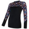 MERINO IMPRESS dámské triko dl.rukáv, černá/floral