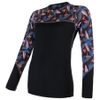 SENSOR MERINO IMPRESS ladies long sleeve shirt, black/floral