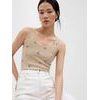 523495-01 Vzorovaný tílkový top, Béžová
