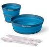 XLite Collapsible Bowl, Cup, Spork & Knife Set Pagoda Blue