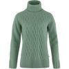 FJÄLLRÄVEN Övik Cable Knit Roller Neck W Patina Green