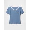 Žebrované crop tričko Modrá