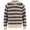 Övik Jacquard Knit M Light Beige-Dark Navy