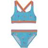 Bikini W. Contrast Straps, AOP-7452-River Blue