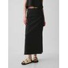 480063-03 Lněná maxi sukně Černá