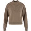 Övik Solid Jacquard Knit W Suede Brown