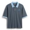 887102-00 Dětské oversize polo tričko s logem Modrá