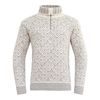 Svalbard Wool Zip Neck, Offwhite/Grey