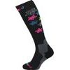Viva Flowers ski socks junior,black/flowers