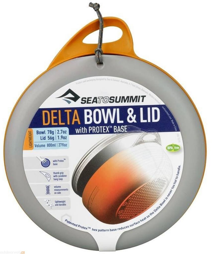 Delta Bowl with Lid Orange/Grey
