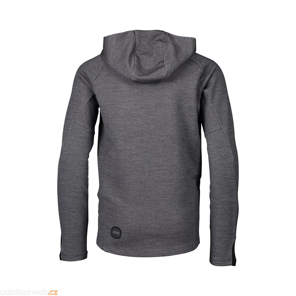 Merino Zip Hood Jr Sylvanite Grey Melange - hoodie with hood for