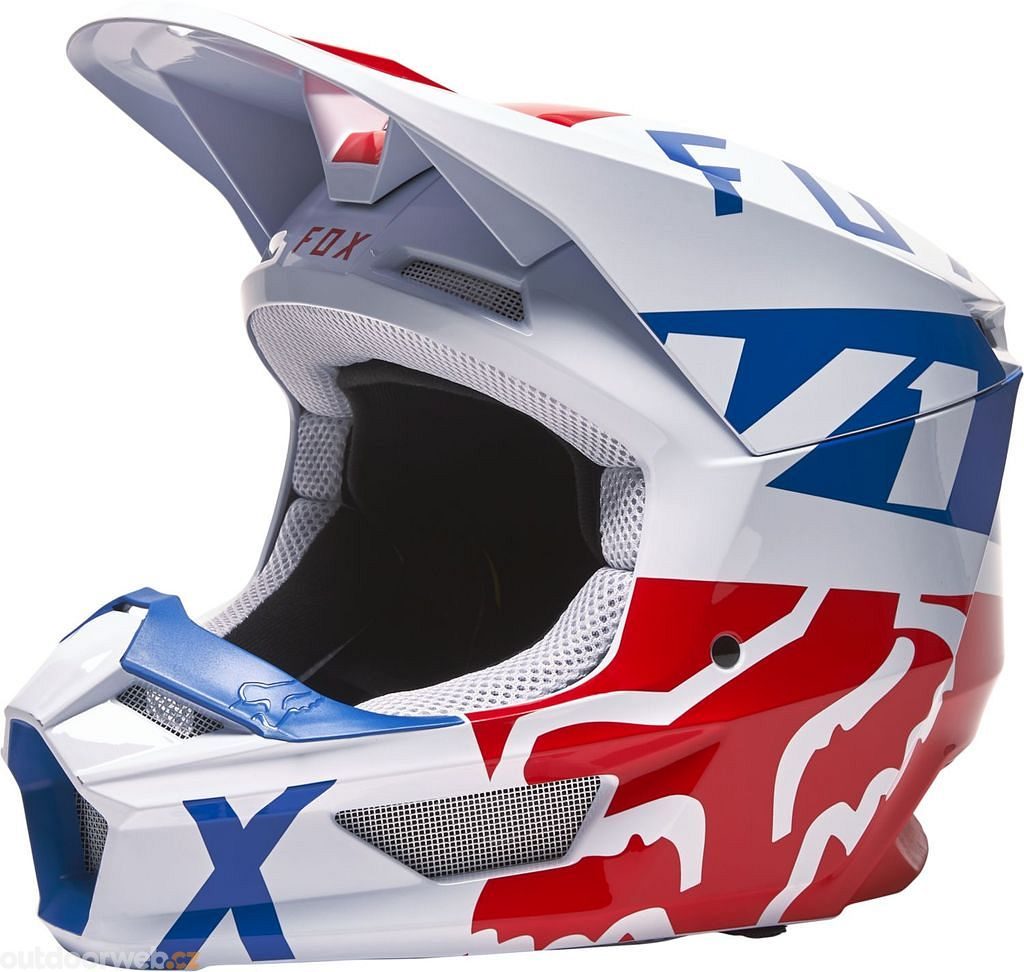 V1 Skew Helmet Ece White/Red/Blue - Men's helmet - FOX - 153.24 €