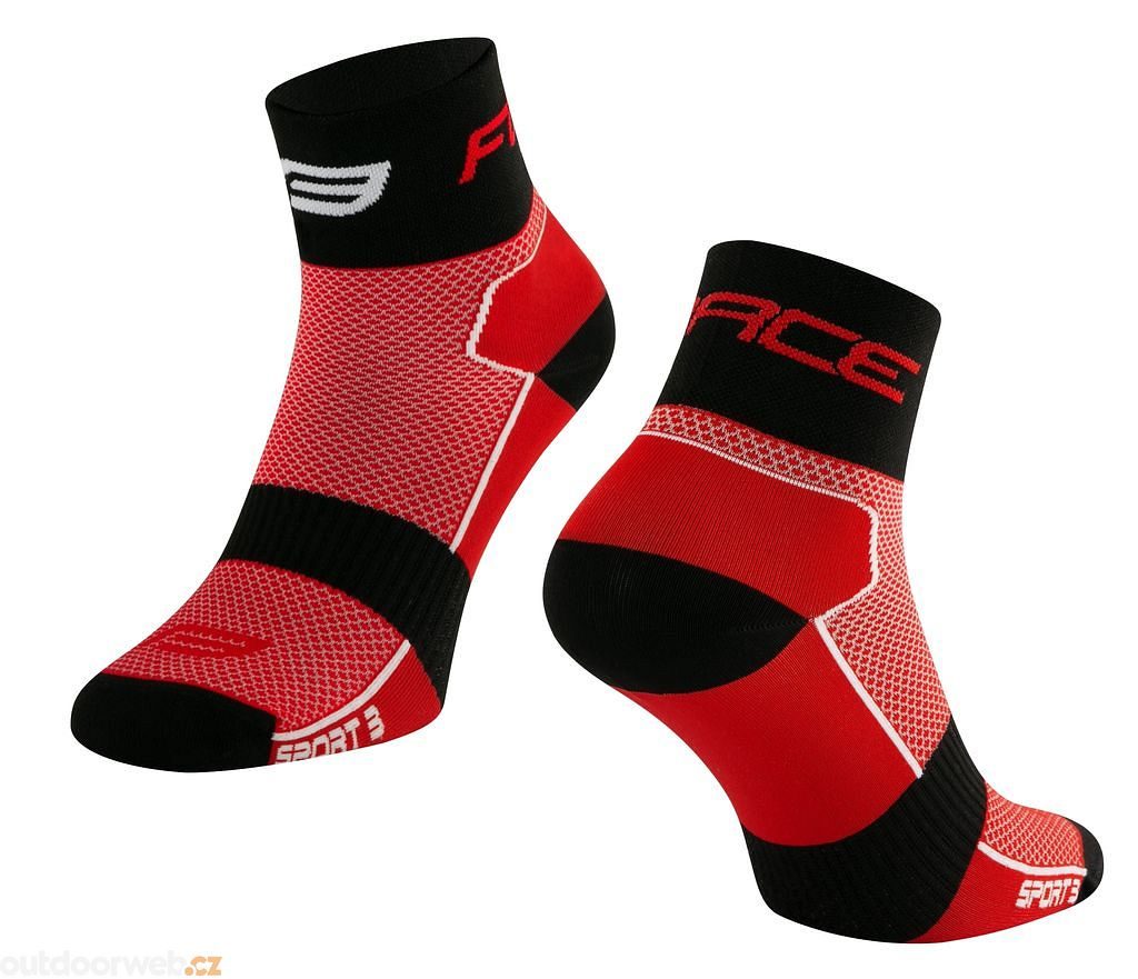 SPORT 3, červeno-černé - ponožky - FORCE - cyklo ponožky - cyklistika - 134  Kč