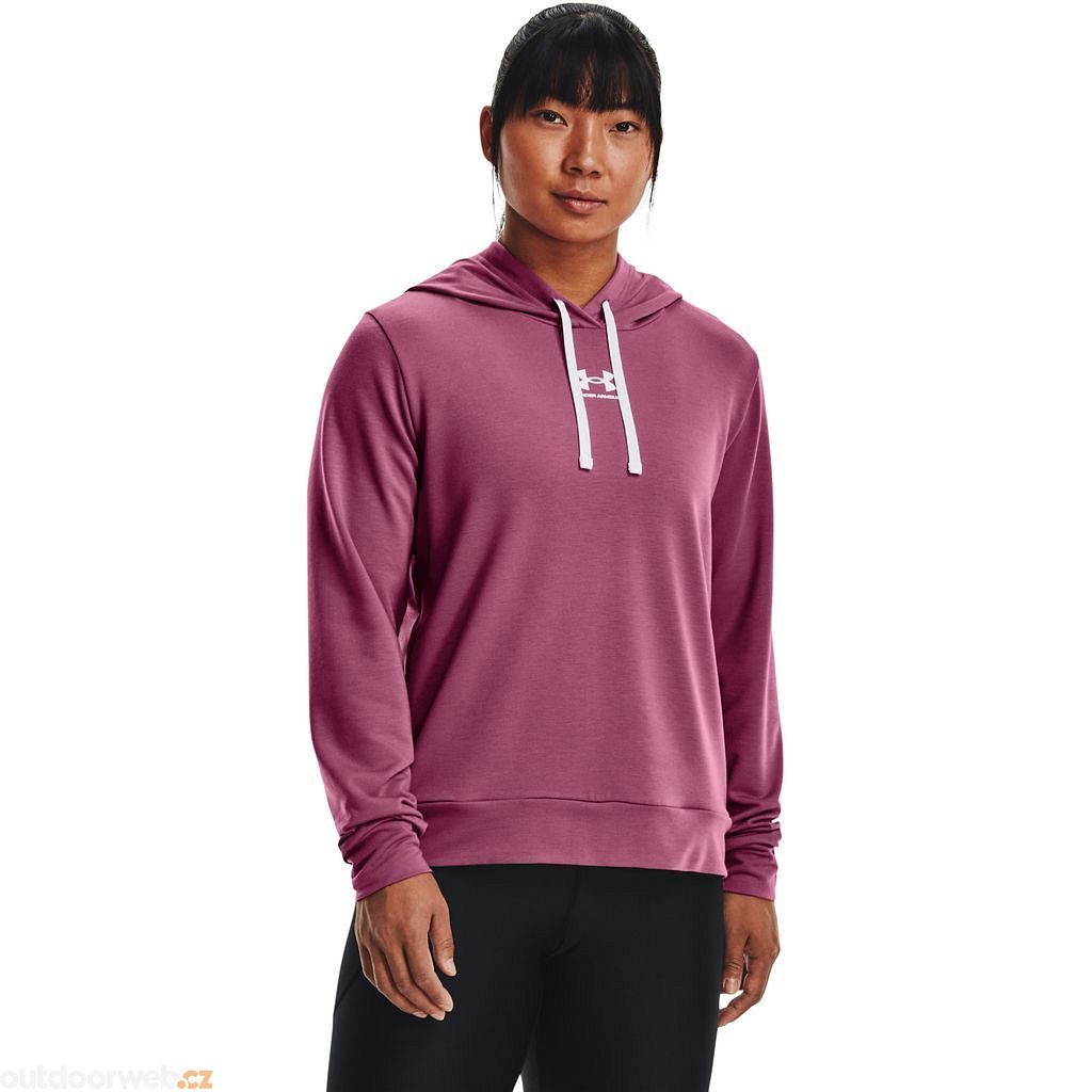  Rival Terry Hoodie, Pink/purple - women's sweatshirt -  UNDER ARMOUR - 41.37 € - outdoorové oblečení a vybavení shop