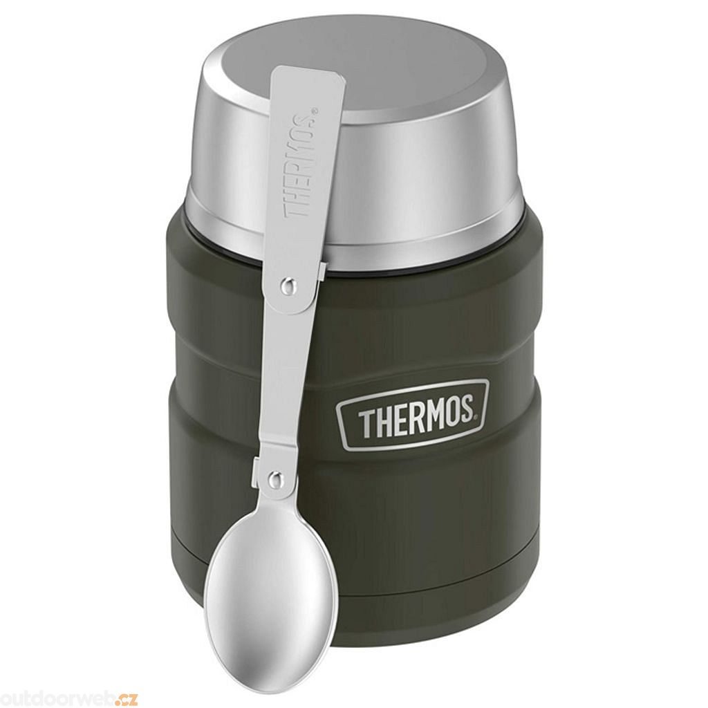  Food thermos with folding spoon and cup 470 ml military  green - Stainless steel vacuum insulated thermos - THERMOS - 31.92 € -  outdoorové oblečení a vybavení shop