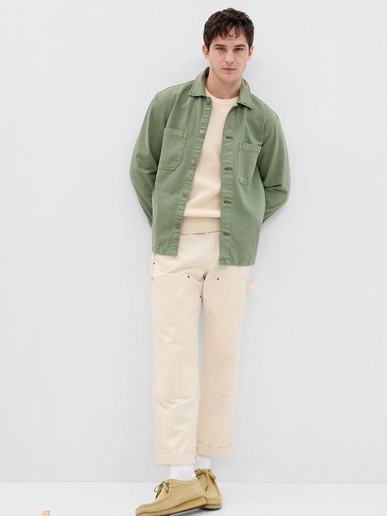 Outdoorweb.eu - 585778-00 Džínová košilová bunda Zelená - Pánská džínová košilová  bunda - GAP - 56.77 € - outdoorové oblečení a vybavení shop