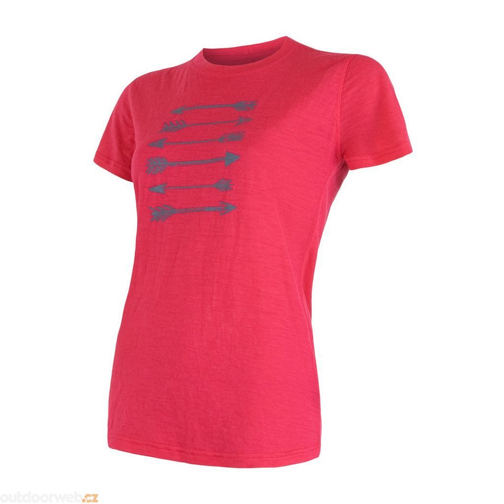 MERINO ACTIVE PT ARROWS women's shirt magenta - women's T-shirt neck sleeve  - SENSOR - 57.09 €