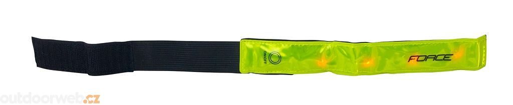 pásek reflex FORCE s LED diodami 42 cm, žlutý