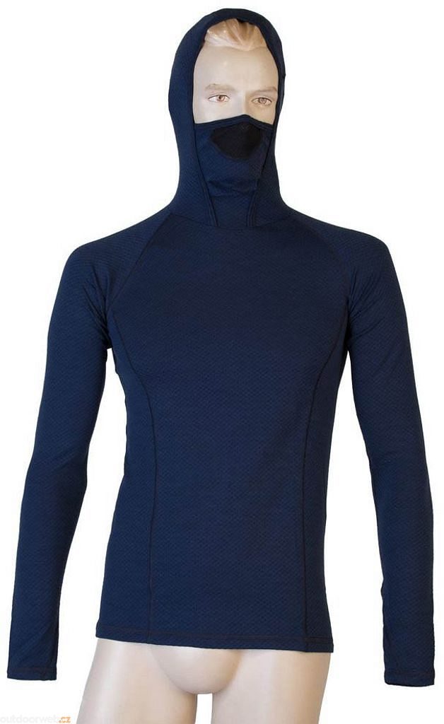 MERINO DF pánské triko dl. rukáv s kapucí, deep blue - pánské funkční triko  s kapucí - SENSOR - 1 154 Kč