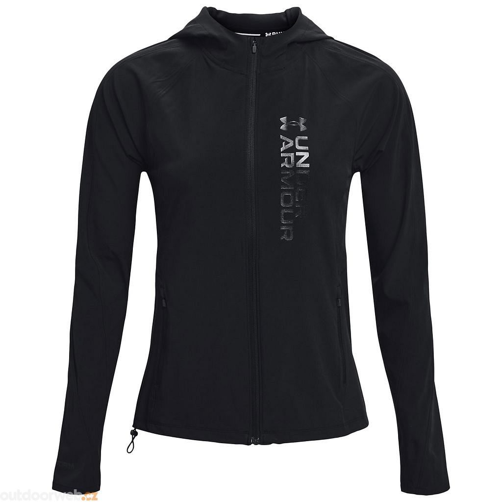  UA OutRun the Storm Jkt, Black/grey - women's running  jacket - UNDER ARMOUR - 74.54 € - outdoorové oblečení a vybavení shop