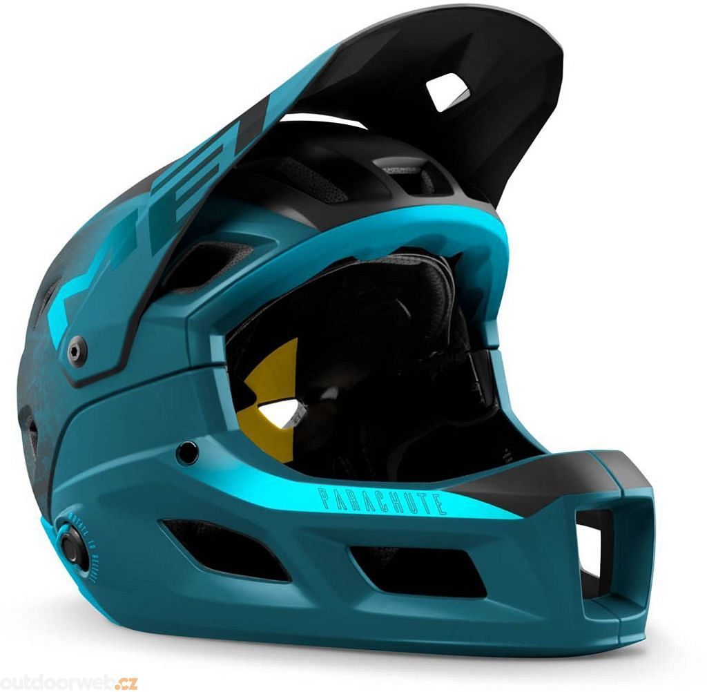 PARACHUTE MCR MIPS petrol modrá - Full-face helma pro MTB s odnímatelným  chráničem čelisti - MET - 7 432 Kč