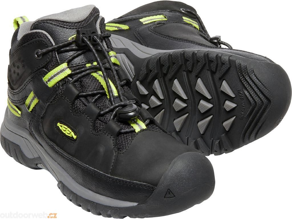 Keen Youth Targhee Low Waterproof Shoe - 1 - Black / Steel Grey