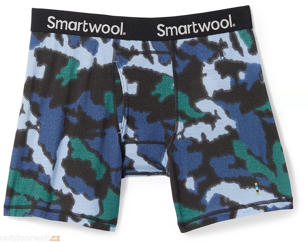  M MERINO PRINT BOXER BRIEF BOXED mist blue blurred camo  print - men's boxer shorts - SMARTWOOL - 28.43 € - outdoorové oblečení a  vybavení shop