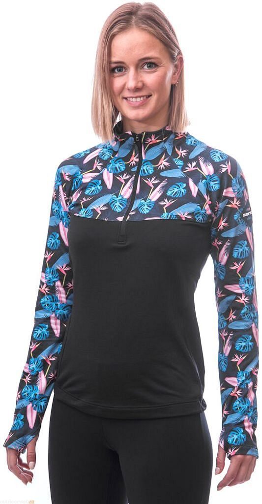 COOLMAX THERMO dámská mikina zip černá/floral - Functional women's  sweatshirt - SENSOR - 59.99 €