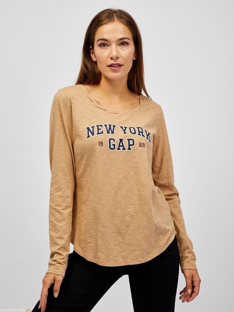 409451-02 Tričko New York GAP organic Béžová - Dámské tričko s dlouhým  rukávem - GAP - 28.91 €