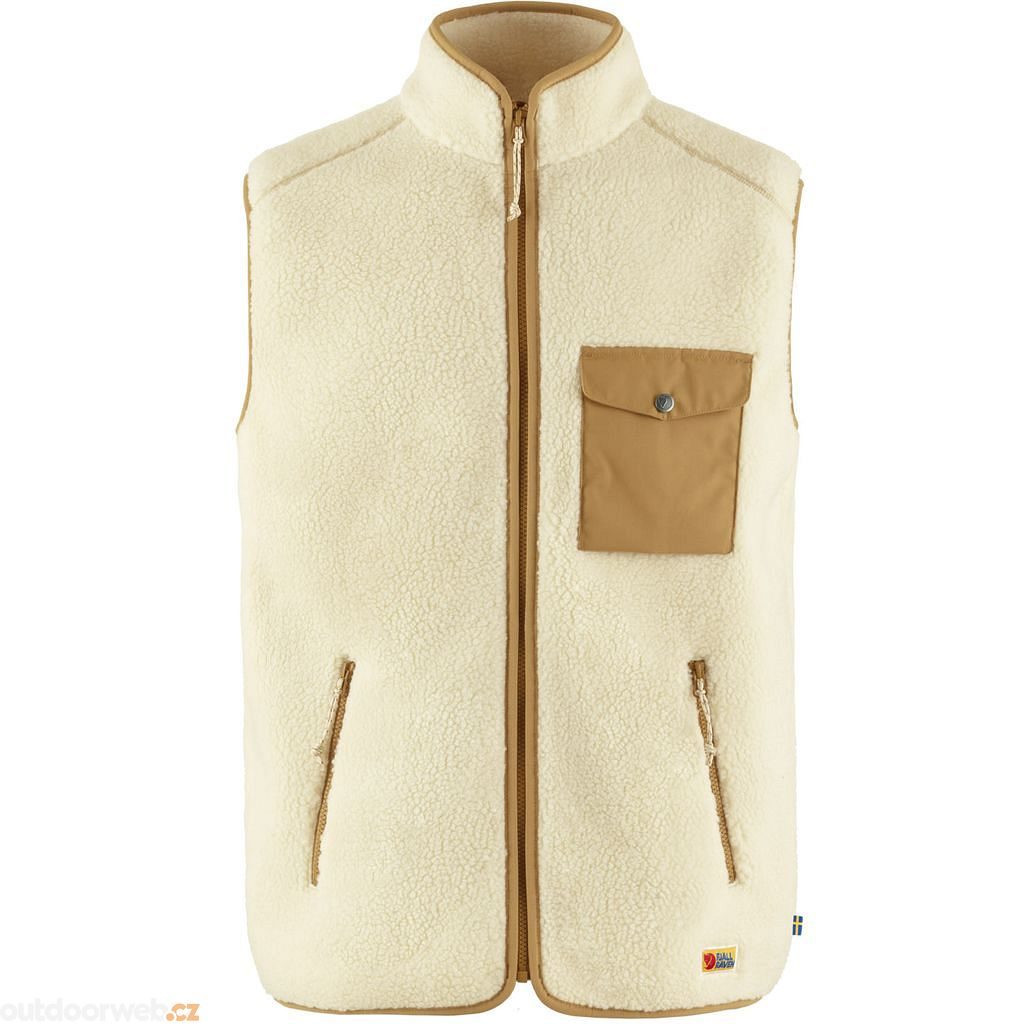 Vardag Pile Fleece Vest M Chalk White-Buckwheat Brown - fleecová vesta  pánská - FJÄLLRÄVEN - 151.38 €